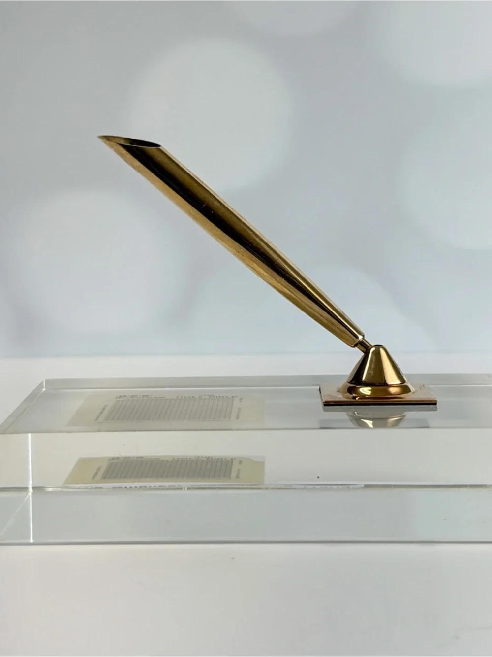 Vintage MicroBible Acrylic Pen Holder – NCR Microform Technology – Rare Desk Dis